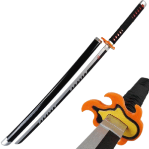 Tanjiro flame wooden katana 104cm