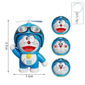Doraemon flying keychain with rotating propeller