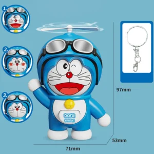 Doraemon flying keychain with rotating propeller