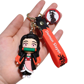 Nezuko 3D Keychain – Cute Anime Keyring